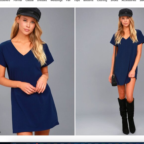 NEW! Clear Day Navy Blue T-Shirt Dress XS - Picture 17 of 17